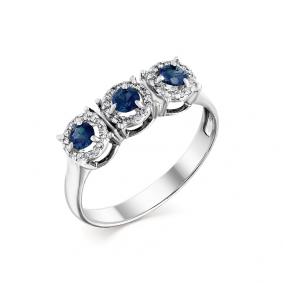 Кольцо из белого золота Мастер Бриллиант 05M1-207847-00-02 с бриллиантом и сапфиром 05M1-207847-00-02 фото