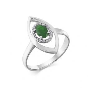 Кольцо из белого золота Мастер Бриллиант 05M1-207855-00-01 с бриллиантом и изумрудом 05M1-207855-00-01 фото