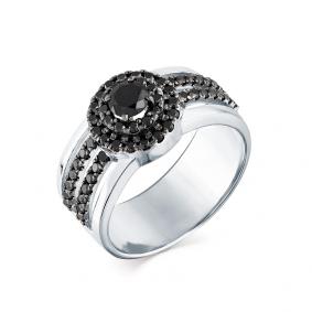 Кольцо из белого золота Мастер Бриллиант 05M1-207903-00-48 с чёрным бриллиантом 05M1-207903-00-48 фото