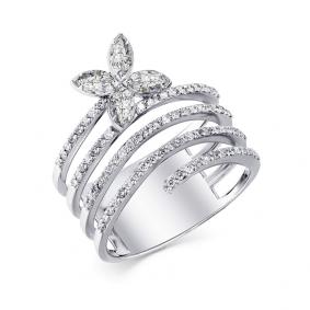 Кольцо из белого золота Мастер Бриллиант 05M1-207937-01-00 с бриллиантом 05M1-207937-01-00 фото