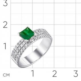 Кольцо из белого золота Мастер Бриллиант 05M1-207938-00-01 с бриллиантом и изумрудом 05M1-207938-00-01 фото