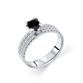 Кольцо из белого золота Мастер Бриллиант 05M1-207938-04-18 с бриллиантом и турмалином 05M1-207938-04-18 фото