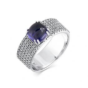Кольцо из белого золота Мастер Бриллиант 05M1-207957-00-17 с бриллиантом и иолитом 05M1-207957-00-17 фото