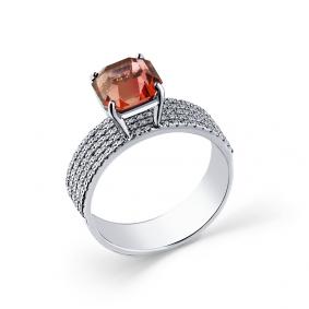 Кольцо из белого золота Мастер Бриллиант 05M1-207957-03-18 с бриллиантом и турмалином 05M1-207957-03-18 фото
