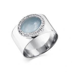 Кольцо из белого золота Мастер Бриллиант 05M1-208064-06-40 с бриллиантом и аквамарином 05M1-208064-06-40 фото