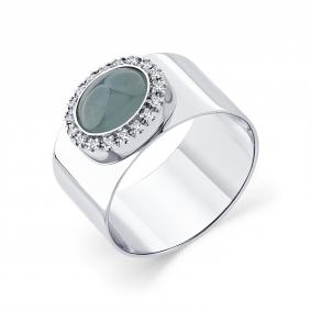 Кольцо из белого золота Мастер Бриллиант 05M1-208064-07-40 с бриллиантом и аквамарином 05M1-208064-07-40 фото