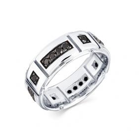 Кольцо из белого золота Мастер Бриллиант 05M1-208076-00-48 с чёрным бриллиантом 05M1-208076-00-48 фото