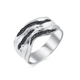 Кольцо из белого золота Мастер Бриллиант 05M1-208136-00-48 с чёрным бриллиантом 05M1-208136-00-48 фото