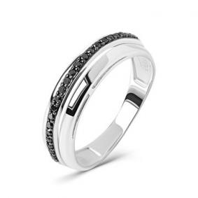 Кольцо из белого золота Мастер Бриллиант 05M1-208138-00-48 с чёрным бриллиантом 05M1-208138-00-48 фото