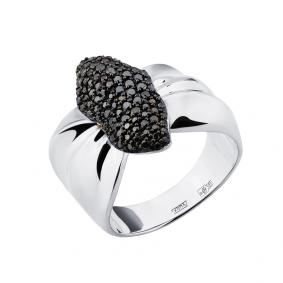 Кольцо из белого золота Мастер Бриллиант 05M1-208164-00-48 с чёрным бриллиантом 05M1-208164-00-48 фото