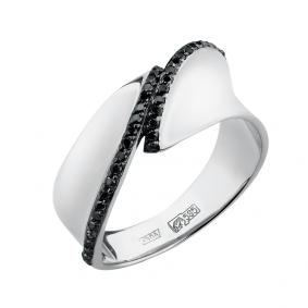 Кольцо из белого золота Мастер Бриллиант 05M1-208182-00-48 с чёрным бриллиантом 05M1-208182-00-48 фото