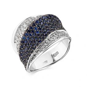 Кольцо из белого золота Мастер Бриллиант 05M1-208238-00-02 с бриллиантом и сапфиром 05M1-208238-00-02 фото