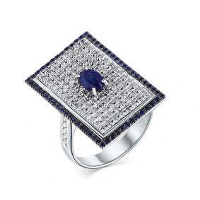 Кольцо из белого золота Мастер Бриллиант 05M1-208266-00-02 с бриллиантом и сапфиром 05M1-208266-00-02 фото