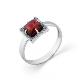 Кольцо из белого золота Мастер Бриллиант с бриллиантом и родолитом 05M1-208389-00-33 05M1-208389-00-33 фото