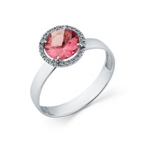 Кольцо из белого золота Мастер Бриллиант 05M1-208390-00-18 с бриллиантом и турмалином 05M1-208390-00-18 фото