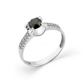 Кольцо из белого золота Мастер Бриллиант 05M1-208394-00-55 с бриллиантом и чёрным бриллиантом 05M1-208394-00-55 фото