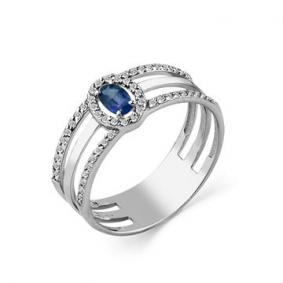 Кольцо из белого золота Мастер Бриллиант 05M1-208456-00-02 с бриллиантом и сапфиром 05M1-208456-00-02 фото