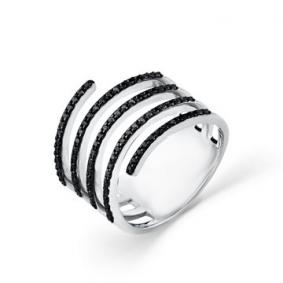 Кольцо из белого золота Мастер Бриллиант 05M1-208472-00-48 с чёрным бриллиантом 05M1-208472-00-48 фото