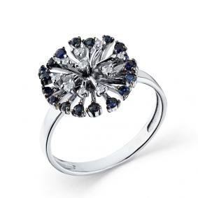 Кольцо из белого золота Мастер Бриллиант 05M1-208483-01-02 с бриллиантом и сапфиром 05M1-208483-01-02 фото