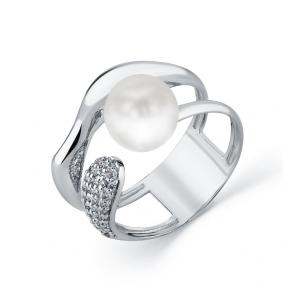 Кольцо из белого золота Мастер Бриллиант 05M1-208498-00-28 с бриллиантом и жемчугом 05M1-208498-00-28 фото