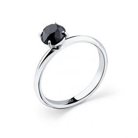 Кольцо из белого золота Мастер Бриллиант 05M1-208506-00-48 с чёрным бриллиантом 05M1-208506-00-48 фото