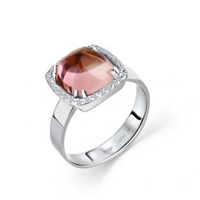 Кольцо из белого золота Мастер Бриллиант 05M1-208527-01-18 с бриллиантом и турмалином 05M1-208527-01-18 фото