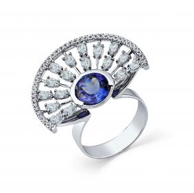 Кольцо из белого золота Мастер Бриллиант 05M1-208540-00-31 с бриллиантом и танзанитом 05M1-208540-00-31 фото