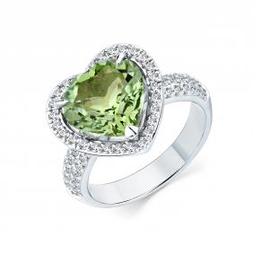 Кольцо из белого золота Мастер Бриллиант 05M1-208556-00-18 с бриллиантом и турмалином 05M1-208556-00-18 фото