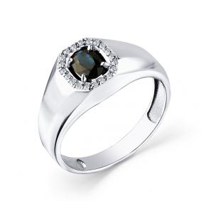 Кольцо из белого золота Мастер Бриллиант 05M1-208637-00-02 с бриллиантом и сапфиром 05M1-208637-00-02 фото