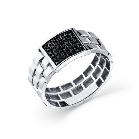 Кольцо из белого золота Мастер Бриллиант 05M1-208678-00-48 с чёрным бриллиантом 05M1-208678-00-48 фото