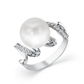 Кольцо из белого золота Мастер Бриллиант 05M1-208705-00-28 с бриллиантом и жемчугом 05M1-208705-00-28 фото