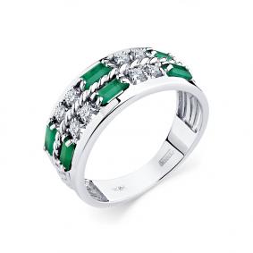 Кольцо из белого золота Мастер Бриллиант 05M1-208832-00-01 с бриллиантом и изумрудом 05M1-208832-00-01 фото