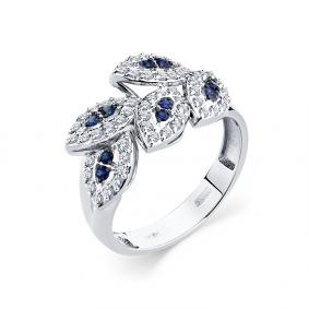 Кольцо из белого золота Мастер Бриллиант 05M1-208833-00-02 с бриллиантом и сапфиром 05M1-208833-00-02 фото