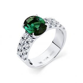 Кольцо из белого золота Мастер Бриллиант 05M1-208850-00-18 с бриллиантом и турмалином 05M1-208850-00-18 фото