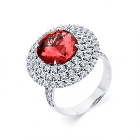 Кольцо из белого золота Мастер Бриллиант 05M1-208862-00-18 с бриллиантом и турмалином 05M1-208862-00-18 фото