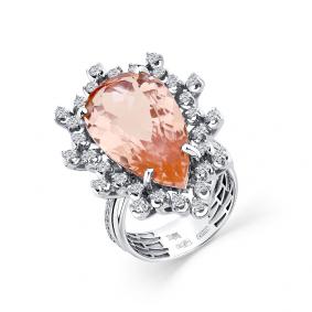 Кольцо из белого золота Мастер Бриллиант 05M1-208881-00-13 с бриллиантом и морганитом 05M1-208881-00-13 фото