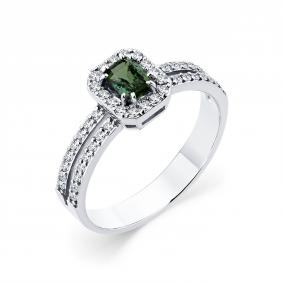 Кольцо из белого золота Мастер Бриллиант 05M1-208960-00-18 с бриллиантом и турмалином 05M1-208960-00-18 фото