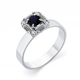 Кольцо из белого золота Мастер Бриллиант 05M1-208984-02-02 с бриллиантом и сапфиром 05M1-208984-02-02 фото