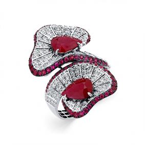 Кольцо из белого золота Мастер Бриллиант 05M1-209004-00-03 с бриллиантом и рубином 05M1-209004-00-03 фото