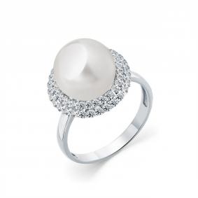 Кольцо из белого золота Мастер Бриллиант 05M1-209015-00-28 с бриллиантом и жемчугом 05M1-209015-00-28 фото
