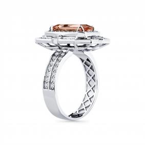 Кольцо из белого золота Мастер Бриллиант 05M1-209066-00-13 с бриллиантом и морганитом 05M1-209066-00-13 фото