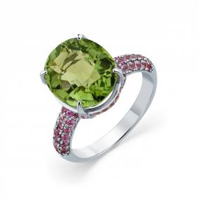 Кольцо из белого золота Мастер Бриллиант 05M1-209093-00-55 с сапфиром и турмалином 05M1-209093-00-55 фото