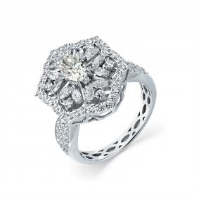 Кольцо из белого золота Мастер Бриллиант 05M1-209143-00-00 с бриллиантом 05M1-209143-00-00 фото