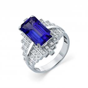 Кольцо из белого золота Мастер Бриллиант 05M1-209151-00-31 с бриллиантом и танзанитом 05M1-209151-00-31 фото