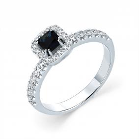 Кольцо из белого золота Мастер Бриллиант 05M1-209169-00-02 с бриллиантом и сапфиром 05M1-209169-00-02 фото