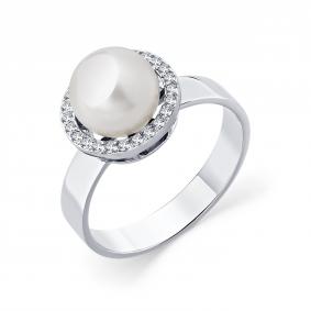 Кольцо из белого золота Мастер Бриллиант 05M1-209190-00-28 с бриллиантом и жемчугом 05M1-209190-00-28 фото