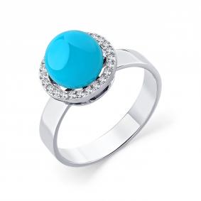 Кольцо из белого золота Мастер Бриллиант 05M1-209190-00-38 с бриллиантом и бирюзой 05M1-209190-00-38 фото