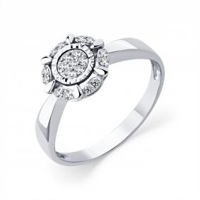 Кольцо из белого золота Мастер Бриллиант 05M1-209250-00-70 с бриллиантом 05M1-209250-00-70 фото