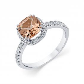 Кольцо из белого золота Мастер Бриллиант 05M1-209261-00-13 с бриллиантом и морганитом 05M1-209261-00-13 фото