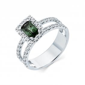 Кольцо из белого золота Мастер Бриллиант 05M1-209337-00-60 с бриллиантом и турмалином 05M1-209337-00-60 фото